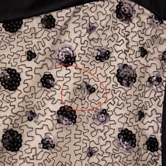 Ali Ro black and cream sequin shift dress-0 - Picture 6 of 7